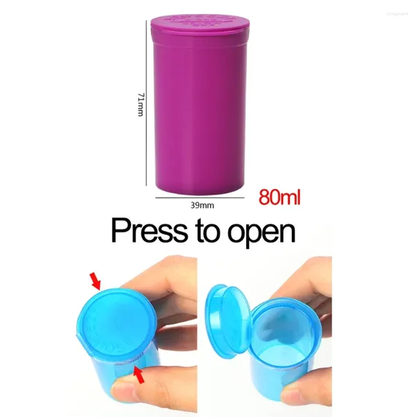 Bouteilles de rangement 50pcs 80 ml Humidité Top Bottle Proof Case comprimer Jar Jar Contaignage Ménage des ménages Accessoires