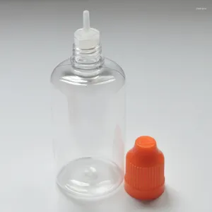 Bouteilles de rangement 50pcs Clear vide Pet Hard Bottle 50 ml Plastique Plastic avec capuchon à l'épreuve des enfants 50 cm3