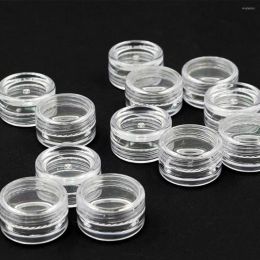 Opslagflessen 50 Stuks Doorzichtige Plastic Sieraden Kraal Doos Kleine Ronde Container Potten Make Up Organizer Dozen Cosmetische Draagbare ZZ