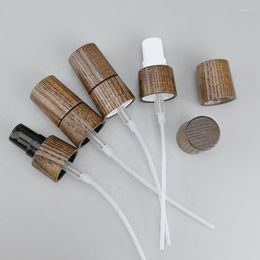 Storage Bottles 50 pièces couvercles de pulvérisation en bambou écologiques avec couvercle extérieur 18MM atomiseur de cosmétiques foncés pour accessoires de couvercle de bouteille de 5-100ml 410