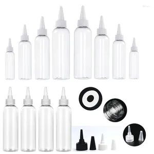 Bouteilles de stockage 50 pièces vides en plastique PET 10/20/30/50/100ml encre rechargeable avec couvercle à visser Mini conteneurs de colle d'huile liquide Iquid