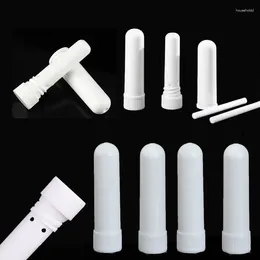 Bouteilles de stockage 50pcs vides portables en plastique parfum tubes d'inhalateur nasal avec mèches conteneur vierge pour huile essentielle d'aromathérapie