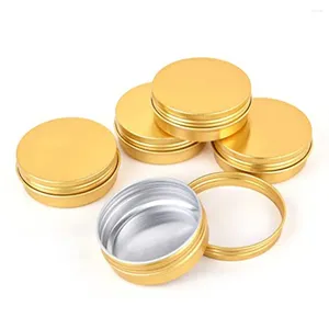 Bouteilles de stockage 50pcs Gold Aluminium Tin Vis Top Conteneurs d'échantillons cosmétiques Vides Pots de bougie de voyage Boîte ronde en acier avec couvercles