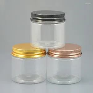 Bouteilles de rangement 50pcs / lot 50g Pot de compagnie transparent Pot Crème Pot aluminium Perfumes à vis