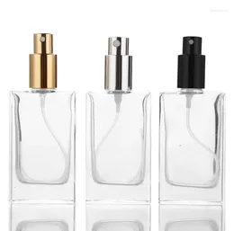 Botellas de almacenamiento 50 piezas/lote 50 ml de vidrio transparente de perfume biberadora dispensadora de contenedores de parfum vacíos sn1173