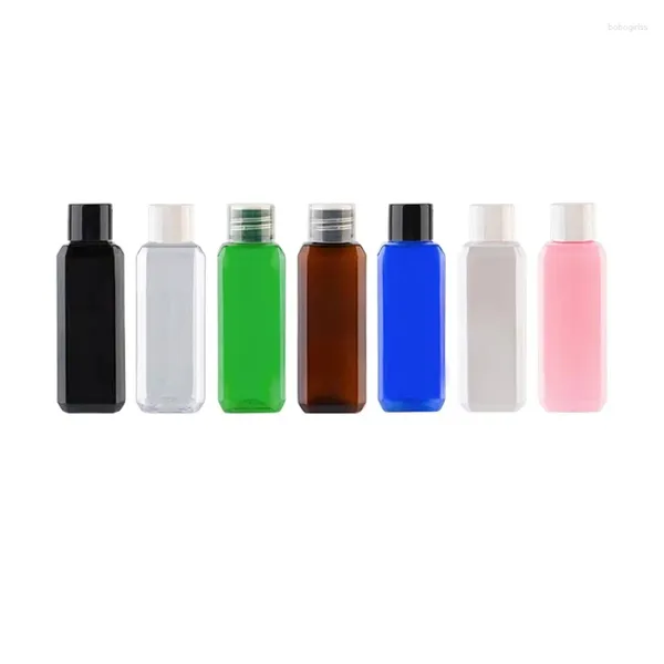 Botellas de almacenamiento 50 piezas/lote 50 ml de tornillo cuadrado Botella de perfume de alta calidad Moda de perfume y encantador cosmético vacío recargable