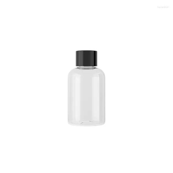 Botellas de almacenamiento (50 piezas/lote) Tamaño de viaje de 50 ml botella de plástico cosmético transparente vacío con tornillo de tornillo de cuidados personales recipientes de mascotas líquidas