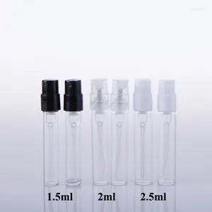 Opslagflessen 50 stks/perceel verkopen 1,5 ml 2 ml 2,5 ml mini Portable Clear Glass Perfume Spray Bottle voor cosmetische verpakking