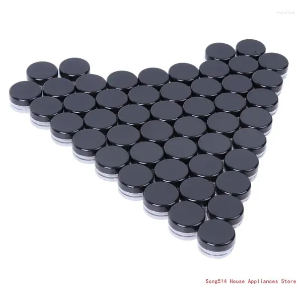 Bouteilles de rangement 50pcs Make Up Jar Cosmetic échantillon de récipient vide en plastique Plastique Round Bouteille 95AC