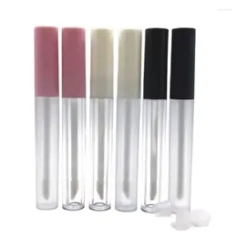 Bouteilles de stockage 50 pièces Tube vide en plastique de forme ronde 3ML récipient cosmétique Tubes de brillant à lèvres rose blanc noir emballage de couvercle