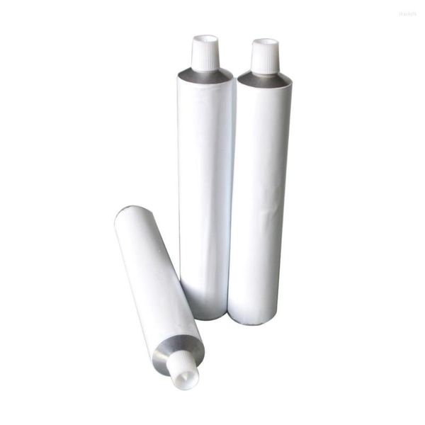 Bouteilles de stockage 50pcs Tubes de dentifrice vides en aluminium blanc avec capuchon d'aiguille non scellé 10ml 20ml 30ml 50ml 100ml