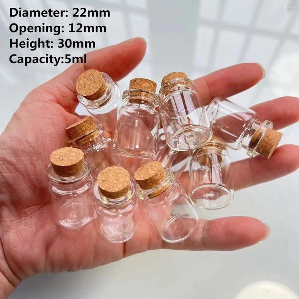 Bouteilles de rangement 54 pcs / lot 12 22 30 mm 5 ml petite bouteille en verre artisanat mini pots décoratifs