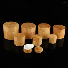 Bouteilles de rangement 5G 10G 15G 20G 30G 50G 100G 150G 200G 250G 300G JAR DE CRÉMAT DE BAMBOO COSMETIQUE COSMETI