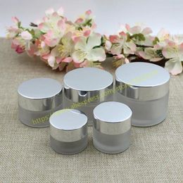 Opslagflessen 5g 10 g 15 g 20 g 30 g 50g helder mat glazen pot zilver aluminium deksel voor cosmetische oogcrème kan pot gezicht lotion tin maskeren