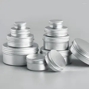 Bouteilles de stockage 5g 10g 15g 20g 30g Mini échantillon aluminium crème pot pot vernis à ongles visage surligneur poudre vide cosmétique conteneurs métalliques