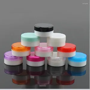 Bouteilles de rangement 5G 10G bouteille en plastique rond Pot Jar Eye sérum échantillon crème art ongle ombre d'ombre de soins de la peau Emballage cosmétique