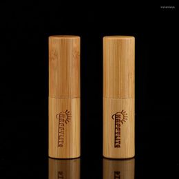 Botellas de almacenamiento 5g Envases de lápiz labial de bambú natural vacío Tubos de labios Frascos Tubo de viaje Envasado cosmético