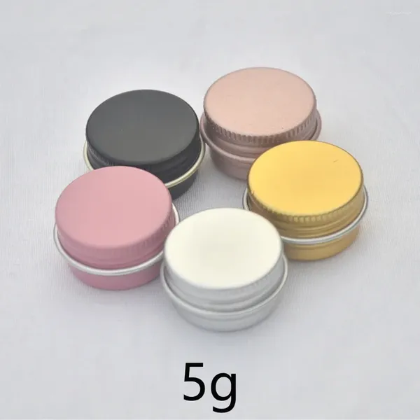 Bouteilles de rangement 5G Bot en aluminium rechargeable Cosmetic Lip Honey Cream Conteners Rose Gold Silver Rose Black Metal Vide Métal