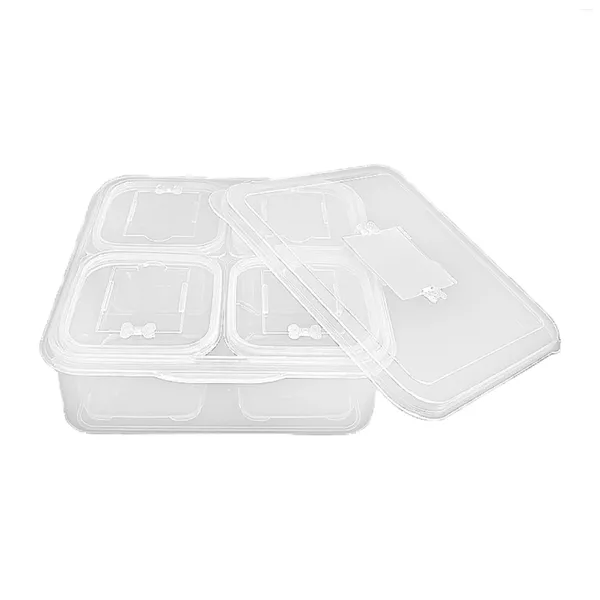 Bouteilles de rangement 5in1 Boîte de maintien frais 1x Big 4 x Small Amovable Individual Plastic Scellé Scellé Réfrigérateur Alimentation Réutilisable