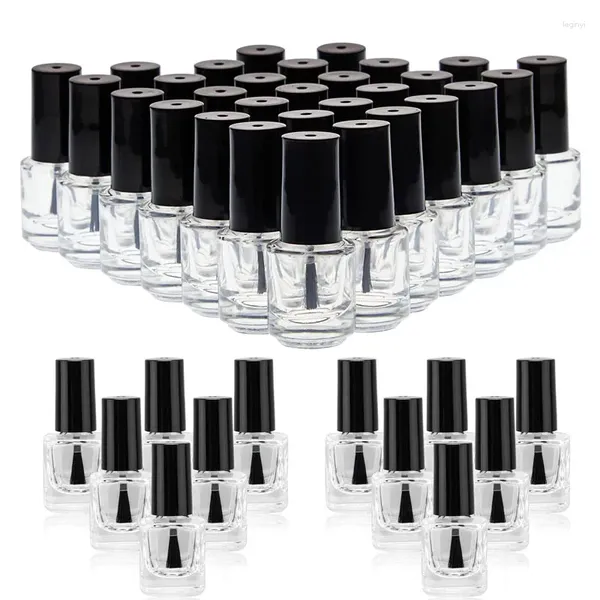 Bouteilles de stockage 5 ml/10 ml/15 ml Mini vernis à ongles en verre transparent vide avec capuchon de brosse conteneurs rechargeables pour échantillon liquide de Golss à lèvres d'art