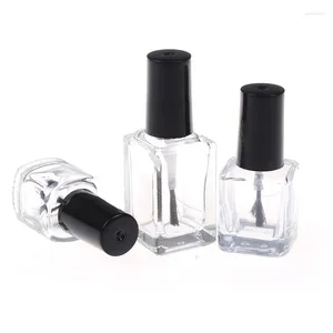 Bouteilles de stockage 5ml/10ml/15ml, bouteille de vernis à ongles en verre Transparent vide avec un couvercle, brosse, conteneurs cosmétiques 1 pièce