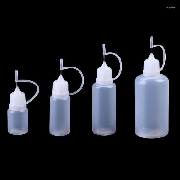 Botellas de almacenamiento de 5ml/10ml/20ml/50ml, aplicador de botella con punta de aguja, herramienta de filigrana DIY, gotero líquido de plástico de precisión 28ED