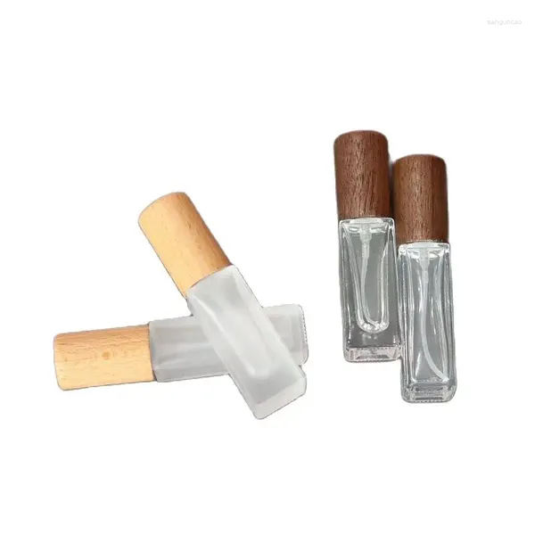 Bouteilles de rangement 5 ml 10 ml de parfum de gel bouteille de parfum de bois rechargeable Rerapilable Coud Vis Pumpe POPTION PORTABLE PORTABLE ATOMISER SUBLATIVE CELLEMENT