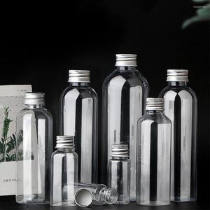 Botellas de almacenamiento 5 ml-120 ml de punta transparente botella de plástico emulsión de extrusión mancha de embotellado mascota vacío con tornillo de aluminio