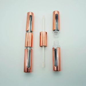 Opslagflessen 5 ml 2 Rose Gold Dual Ended Head Lege Round in 1 10 ml Lip Gloss Tube 30 stcs