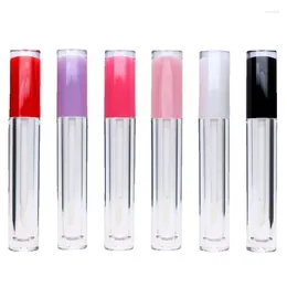 Bouteilles de stockage 5ML Vide Lip Glaze Tubes Liquide Rouge à Lèvres Conteneur Rose Rouge Violet Blanc Rose Noir Couvercle Rond Lipgloss Bouteille DIY Maquillage