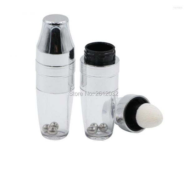 Botellas de almacenamiento de 5ml, tubo de brillo de labios vacío, contenedor de botella transparente con tapa negra plateada, herramienta cosmética DIY recargable