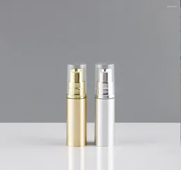 Opslagflessen 5 ml goud/zilver Airless Pump Bottle Lotion/Eye Serum/Emulsion/Essence Sprayer Toner Moisturizer Huidverzorging Cosmetische verpakking
