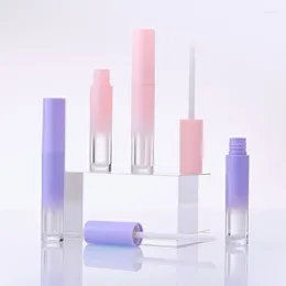 Bouteilles de rangement 5 ml Gradient Purple Pink Vide Lipstick Gloss Tube Plastic Rechargeable Liquid Container Bouleau d'échantillon de lèvres