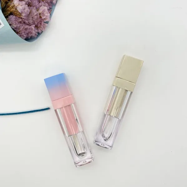 Botellas de almacenamiento 5 ml Tubo de glaseado de labios cuadrados lápiz labial líquido grado Polvo azul dispensación cosmética