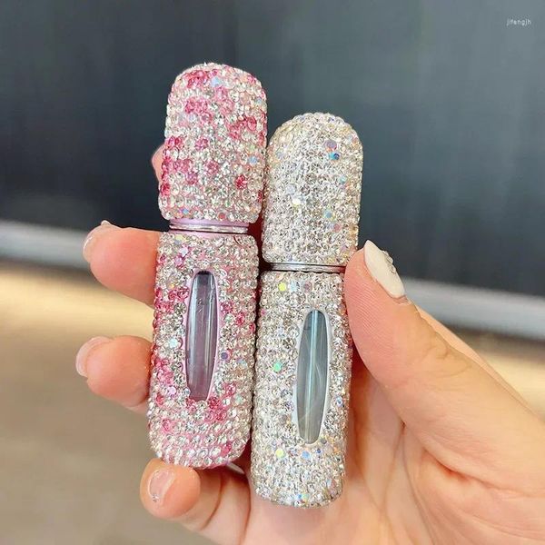 Bouteilles de rangement 5 ml portables mini-diamant en verre rechargeable de parfum pompe de pulvérisation en bouteille vide conteneurs cosmétiques
