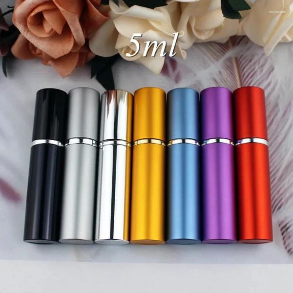 Bouteilles de rangement 5 ml Portable Mini Perfume Bouteille en verre Travel Aluminium Spray Spray Atomizer le parfum en métal vide pulvérisateur