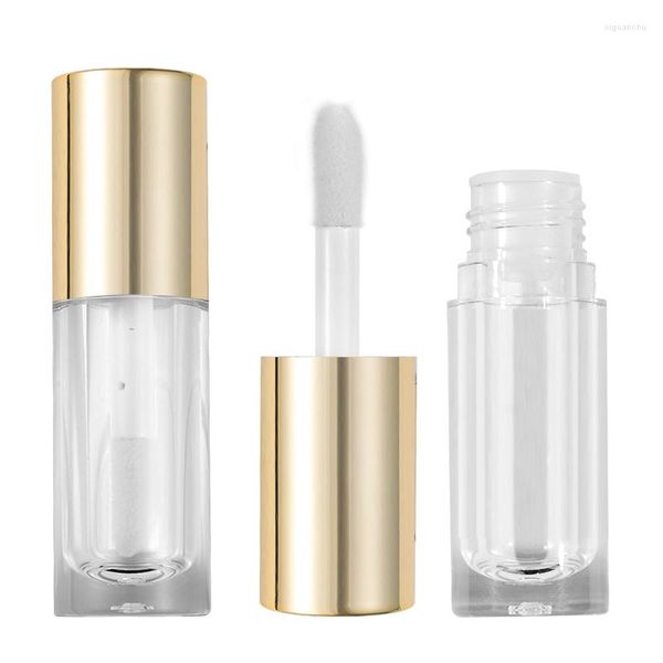 Botellas de almacenamiento, muestra de 5ML, tubo de brillo de labios cosmético, tapa rosa, plástico transparente vacío, pequeño lápiz labial líquido, botella recargable, herramientas de maquillaje