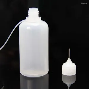 Opslagflessen 5 stks/1 stks 5/10/20/50 ml Squeeze naaldpunt PE PE lijm applicator fles ambacht gereedschap transparant voor papier quilling