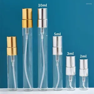 Botellas de almacenamiento 5pcs 2 ml/3ml/5ml/10 ml de botella de perfume de vidrio Viajamiento Portable Mini Spray Respensador Vacío