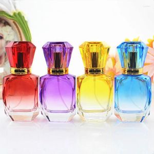 Opslagflessen 5 stks 30 ml Kleurrijke Glazen Parfumflesje Dikke Spray Cosmetische Lege Parfum Verpakking