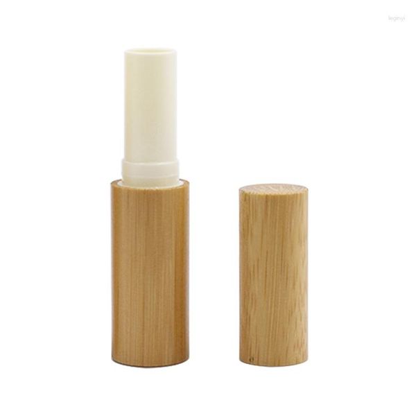 Botellas de almacenamiento, 5 uds., 3g, tubos de lápiz labial vacíos de bambú, envases de tubo de brillo de labios DIY recargables, embalaje cosmético para mujeres y niñas, maquillaje