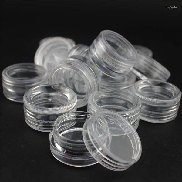 Bouteilles de stockage 5pcs 3g translucide en plastique transparent cosmétique pot vide pots E Yeshadow étui de maquillage crème L IP conteneur