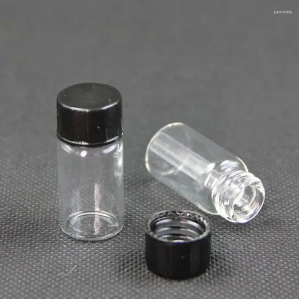 Bouteilles de rangement 5pcs 3 ml / 5 ml en verre transparent ambre petit échantillon brun flacons de laboratoire de laboratoire réactifs réactifs de bouteille