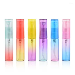 Bouteilles de rangement 5pcs 4 ml mini bouteille de parfum en verre coloré portable avec atomizer des contenants cosmétiques vides pour le distributeur de liquide de voyage