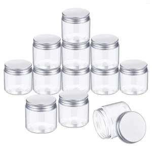 Opslagflessen 5 stks 50 g 1 stks 100 g 3pcs 150 g plastic pot met dekselsschroef tinnen helder container lege cosmetische roompoeder pot make -updoos