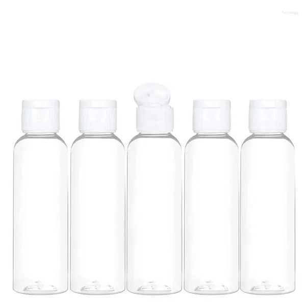 Bouteilles de stockage 5 pièces 5ml-100ml bouteille à clapet en plastique rechargeables contenants de bouchon papillon adaptés à la lotion liquide Gel parfum essentiel