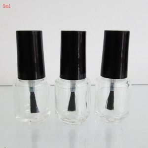 Opslagflessen 5 stuks 5 ml lege nagellakfles glas komische container olie transparante vails met borsteldeksel