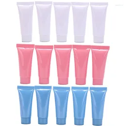 Botellas de almacenamiento 5 uds 5ML tubos de brillo de labios venta al por mayor lápiz labial vacío maquillaje suave exprimir contenedor transparente DIY brillo de labios cosméticos