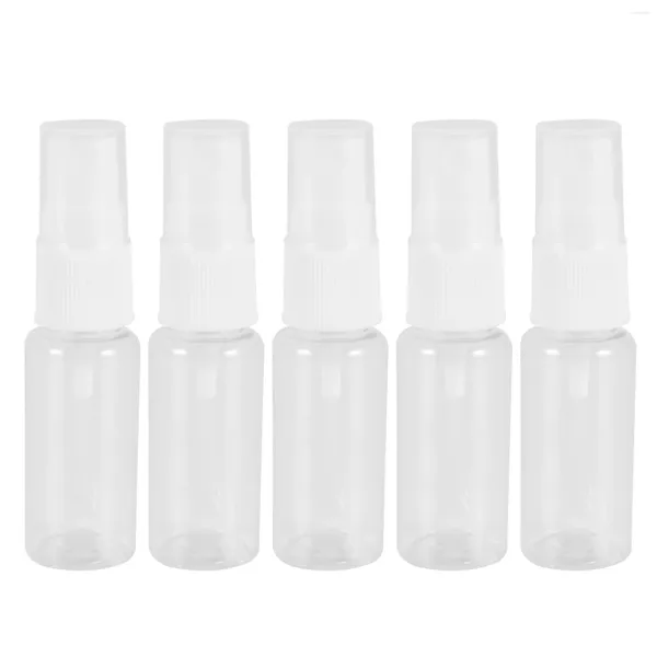 Botellas de almacenamiento 5 unids belleza transparente plástico perfume vacío botella de spray pequeño con fino 20 ml