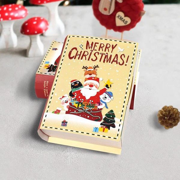 Bouteilles de rangement 5pcs Book Shape Christmas Candy Boîtes créatives Boîte à cadeaux Créatif Boîte à cadeaux Navidad Home Party Party Année pour les enfants